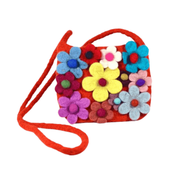 Felt Bag - Kiddies Flowers Small Colours of Nepal