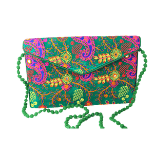 Bag - Embroidered Green Himalayan Treasures