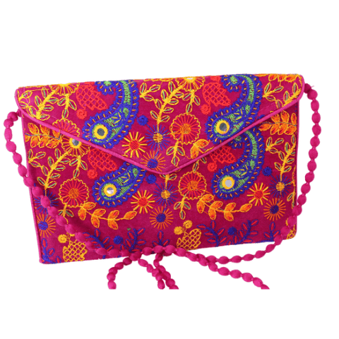 Bag - Embroidered Magenta Himalayan Treasures