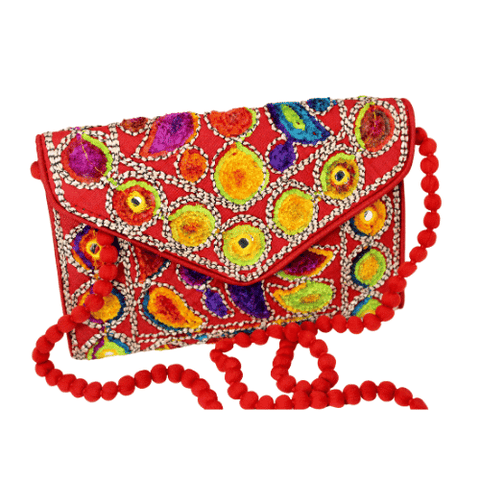 Bag - Embroidered Red Small Himalayan Treasures