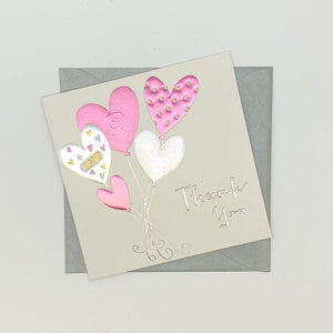 Occasion Card - Thank You -  Heart shaped Balloons My Little Shoppe