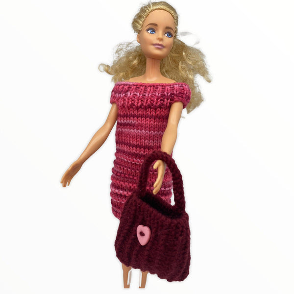 Doll Set - Hand Knitted Dress - 3pce Set for 29cm/11.5" Fashion Doll Meraki Handmade