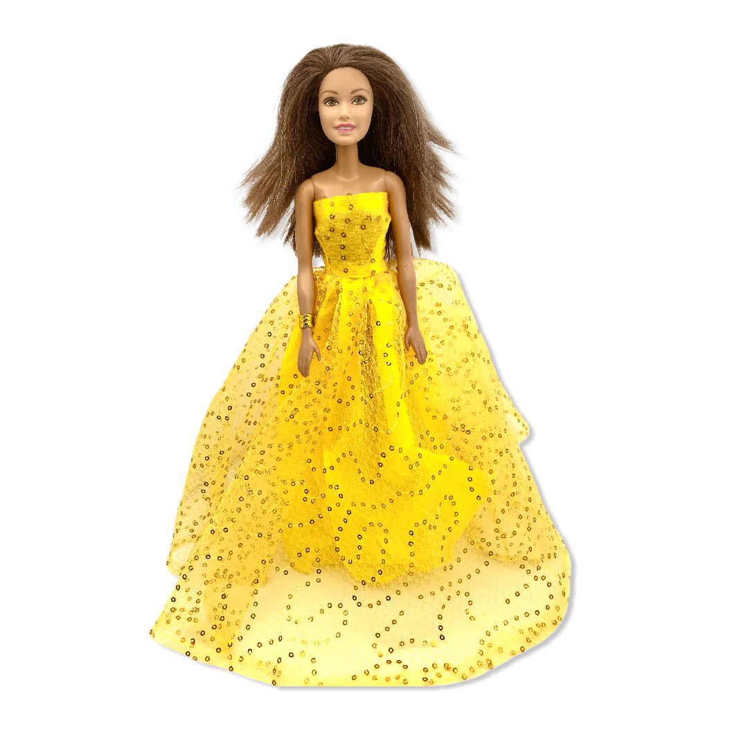 Doll Dress - Yellow Evening Dress for 29cm/11.5" Fashion Doll Dolly Couture
