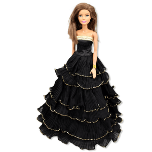 Doll Evening Dress - Black Layered for 29cm/11.5" Fashion Doll - My Little Shoppe