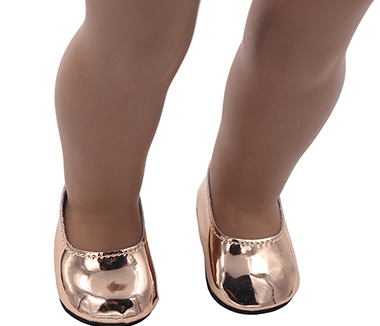 Lil' Me Shoes - 18"/46cm Metallic Flat Pump Dolly Couture